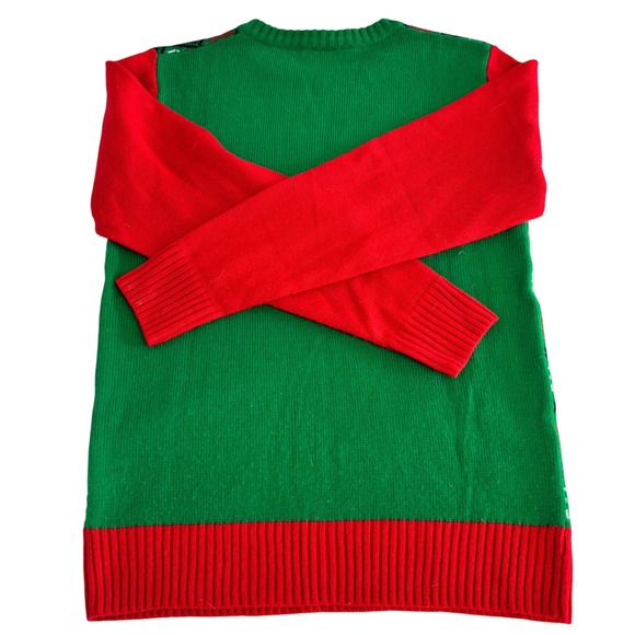 Kids Star‎ Wars Ugly Christmas Sweater Green Red Rhinestone Logo Size S - Picture 9 of 9